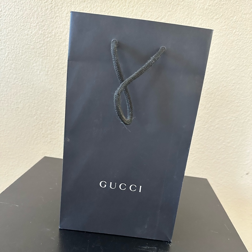 Gucci tall black shopping bag